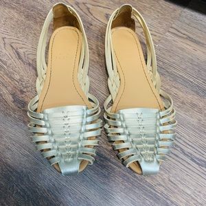 JCrew Gold Huarache Sandal Flats